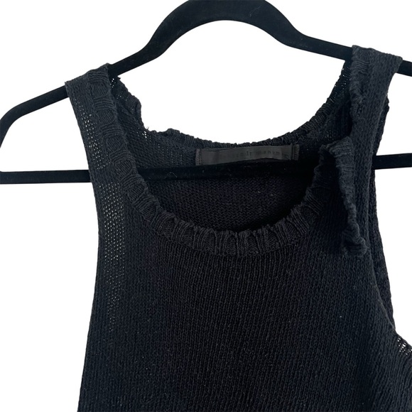 ALEKSANDR MANAMIS Distressed Ladder Knit Asymmetrical Tank Top - Picture 4 of 13
